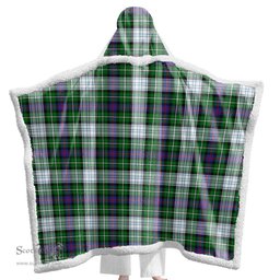 ScotsTee Shop Scottish MacKenzie Dress Modern Clan Tartan Sherpa Hooded Blanket Wearable Cuddle Throw Warm Cozy