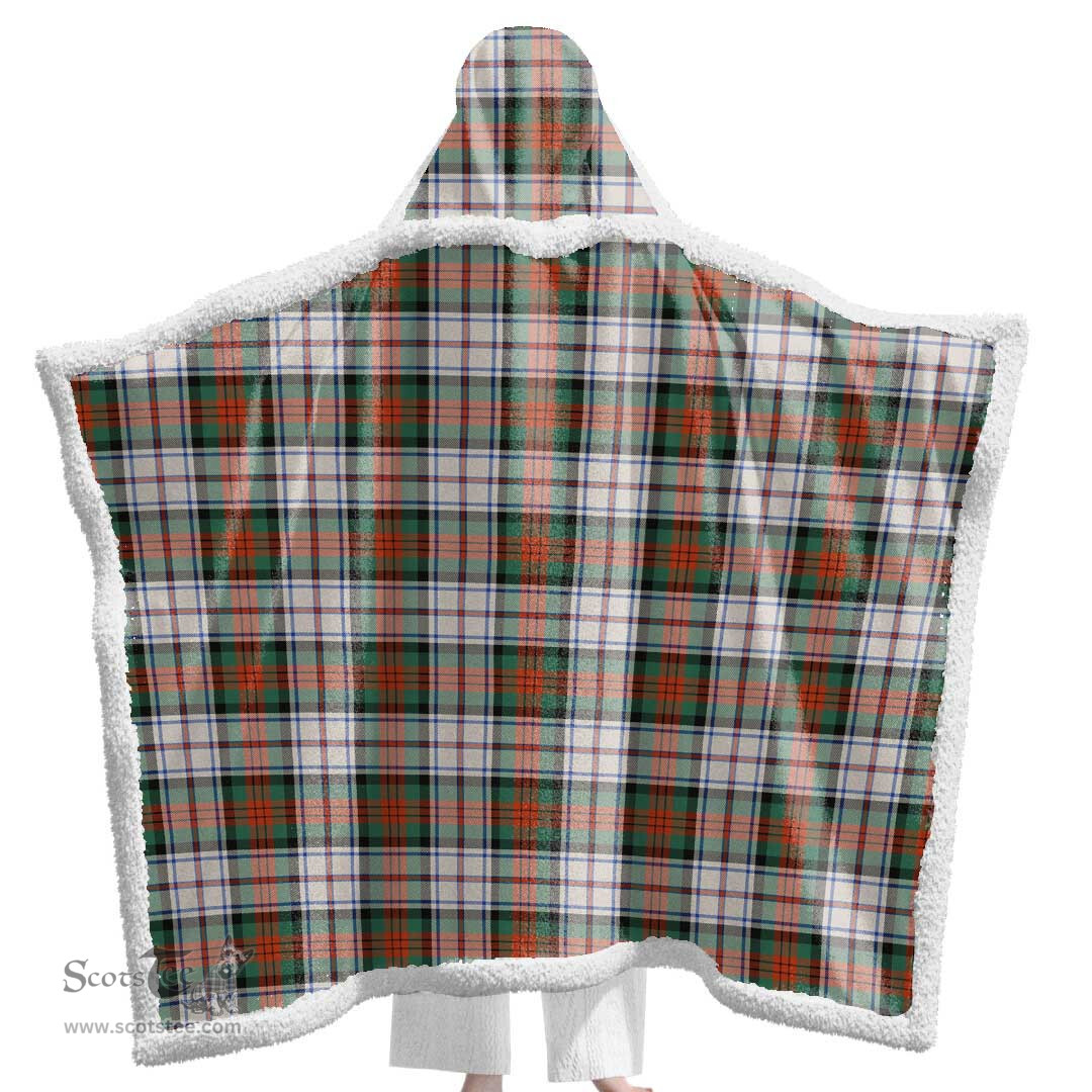 ScotsTee Shop Scottish MacDuff Dress Ancient Clan Tartan Sherpa Hooded Blanket Wearable Cuddle Throw Warm Cozy