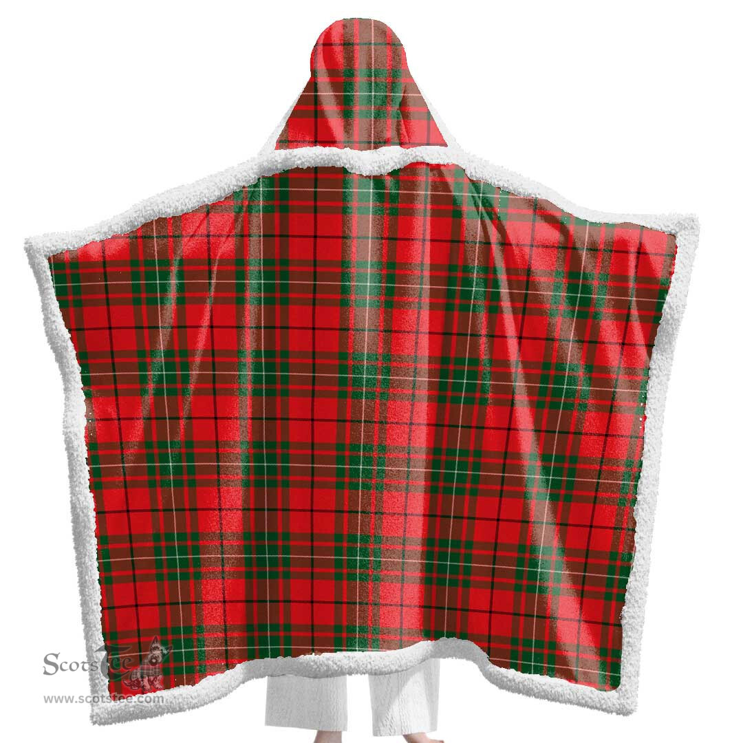 ScotsTee Shop Scottish MacAulay Modern Clan Tartan Sherpa Hooded Blanket Wearable Cuddle Throw Warm Cozy