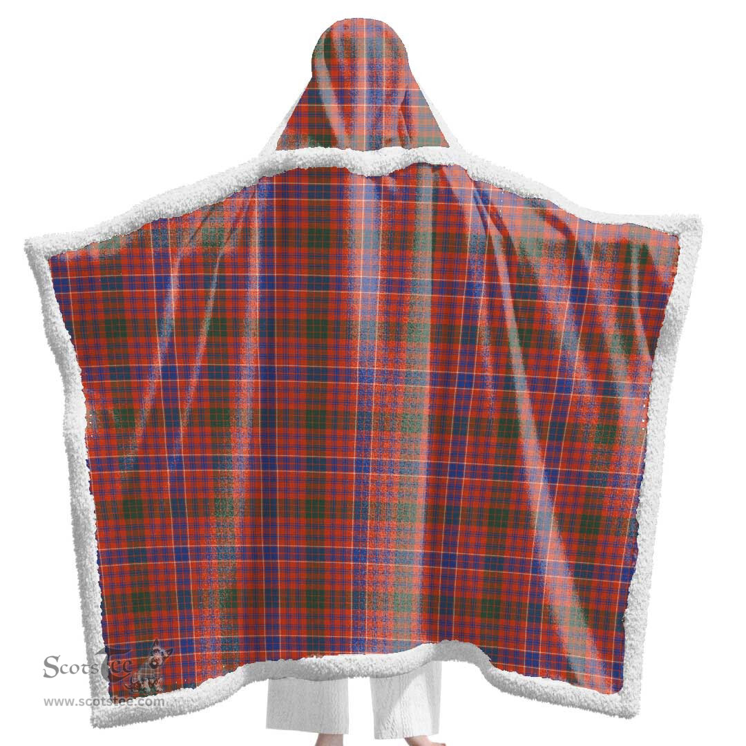 ScotsTee Shop Scottish MacRae Ancient Clan Tartan Sherpa Hooded Blanket Wearable Cuddle Throw Warm Cozy