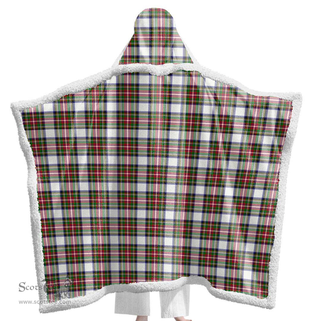 ScotsTee Shop Scottish Stewart Dress Modern Clan Tartan Sherpa Hooded Blanket Wearable Cuddle Throw Warm Cozy