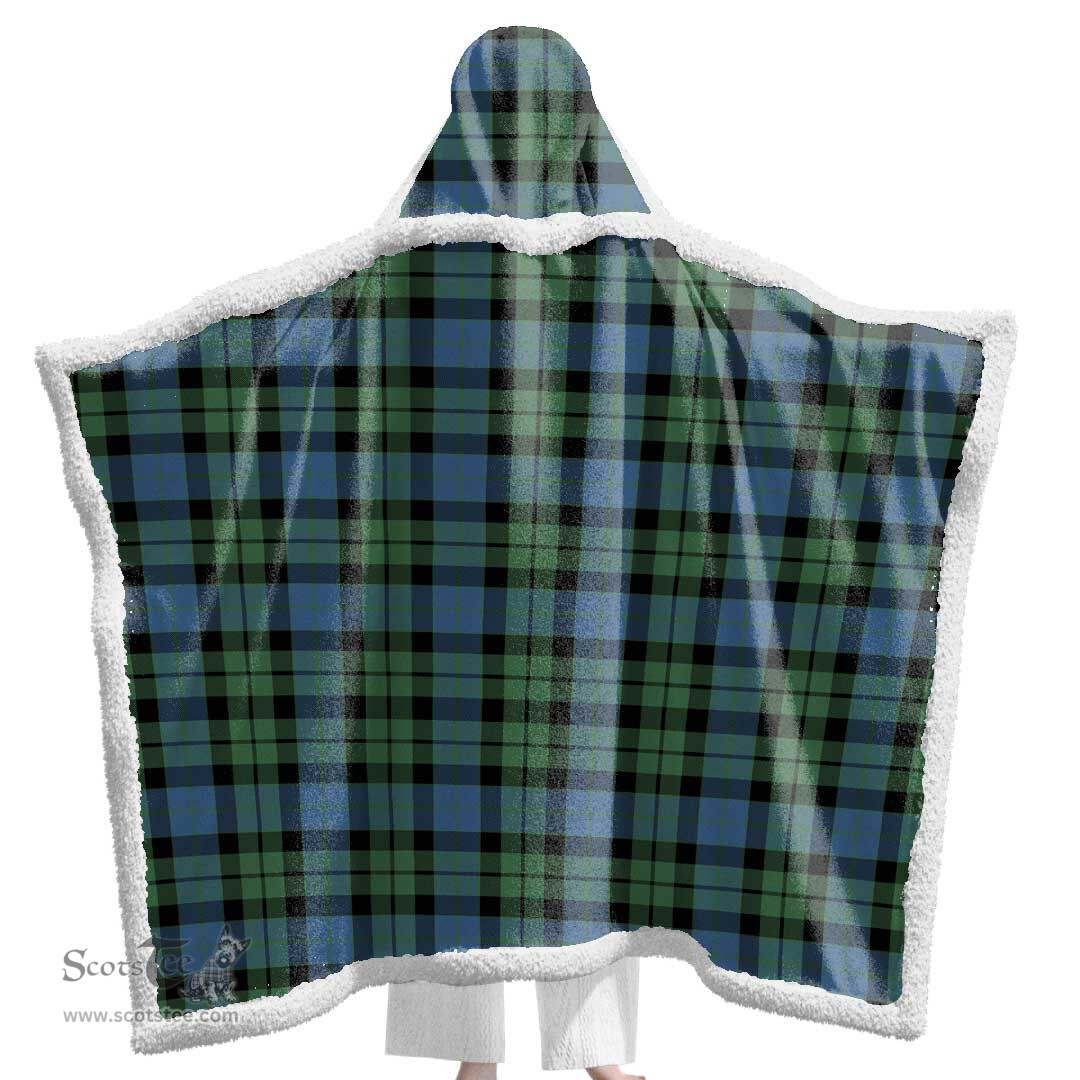 ScotsTee Shop Scottish MacKay Ancient Clan Tartan Sherpa Hooded Blanket Wearable Cuddle Throw Warm Cozy