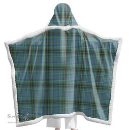 ScotsTee Shop Scottish MacInnes Ancient Clan Tartan Sherpa Hooded Blanket Wearable Cuddle Throw Warm Cozy