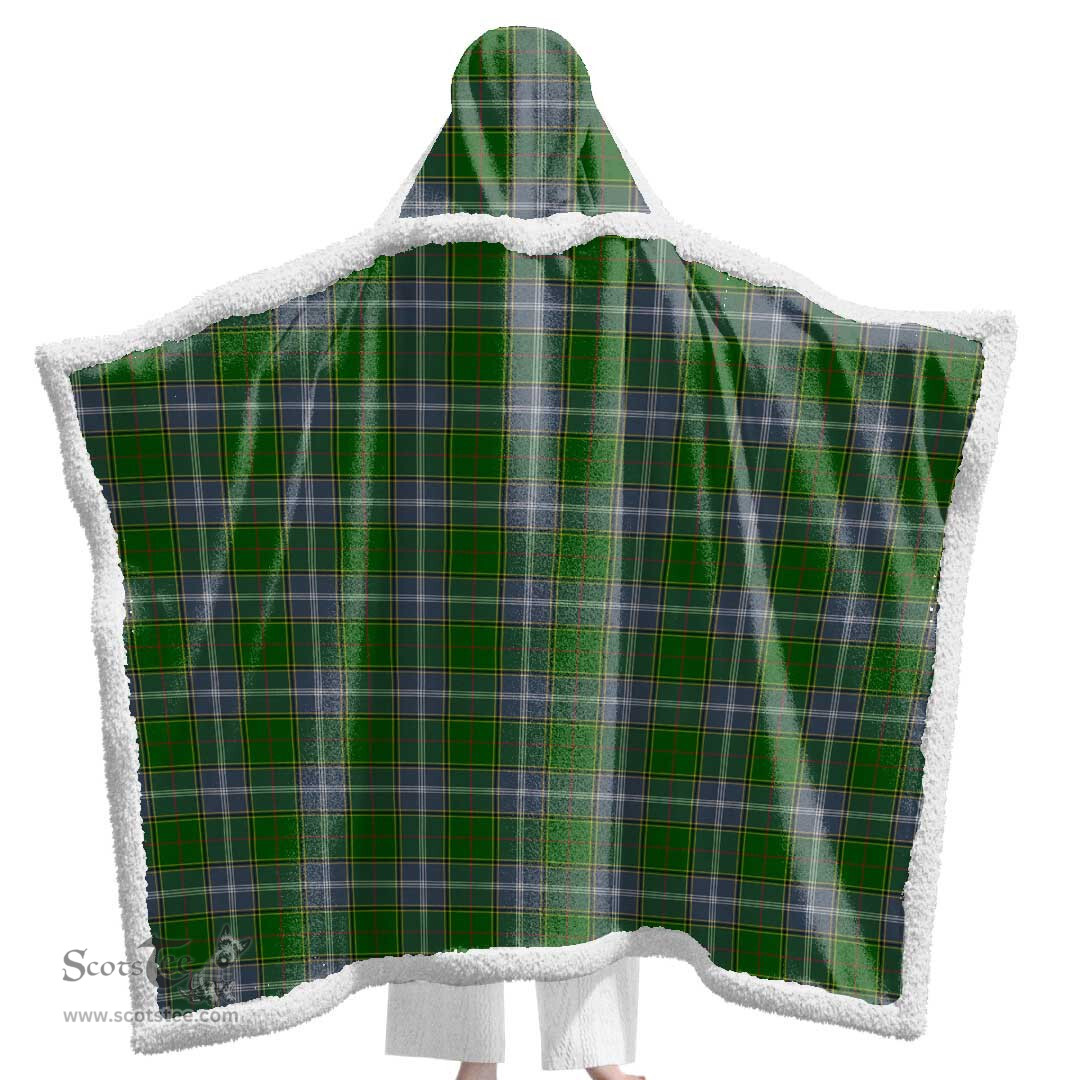 ScotsTee Shop Scottish Pringle Clan Tartan Sherpa Hooded Blanket Wearable Cuddle Throw Warm Cozy