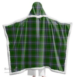 ScotsTee Shop Scottish Pringle Clan Tartan Sherpa Hooded Blanket Wearable Cuddle Throw Warm Cozy