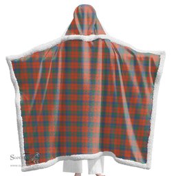 ScotsTee Shop Scottish Robertson Ancient Clan Tartan Sherpa Hooded Blanket Wearable Cuddle Throw Warm Cozy