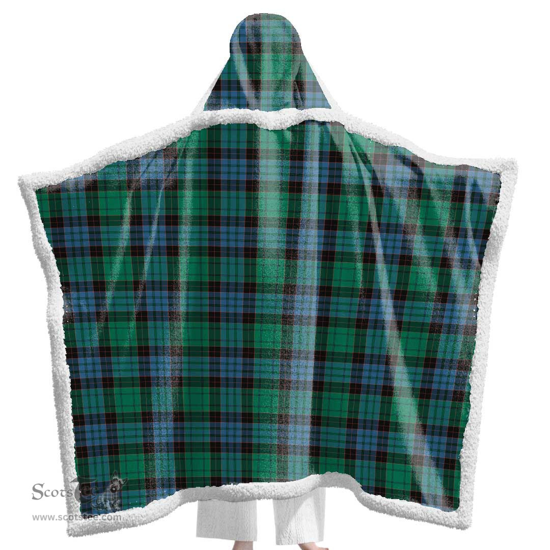 ScotsTee Shop Scottish Stewart Old Ancient Clan Tartan Sherpa Hooded Blanket Wearable Cuddle Throw Warm Cozy
