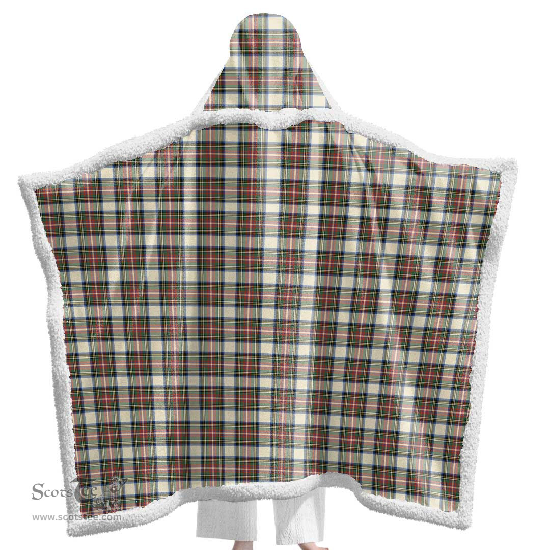 ScotsTee Shop Scottish Stewart Dress Ancient Clan Tartan Sherpa Hooded Blanket Wearable Cuddle Throw Warm Cozy