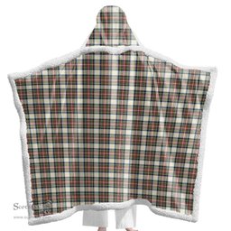 ScotsTee Shop Scottish Stewart Dress Ancient Clan Tartan Sherpa Hooded Blanket Wearable Cuddle Throw Warm Cozy