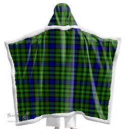 ScotsTee Shop Scottish Rollo Modern Clan Tartan Sherpa Hooded Blanket Wearable Cuddle Throw Warm Cozy