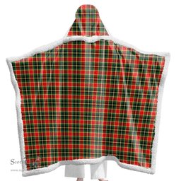 ScotsTee Shop Scottish MacLachlan Hunting Modern Clan Tartan Sherpa Hooded Blanket Wearable Cuddle Throw Warm Cozy
