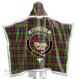 ScotsTee Shop Scottish MacDonald of Clanranald Clan Crest Tartan Sherpa Hooded Blanket Wearable Cuddle Throw Warm Cozy