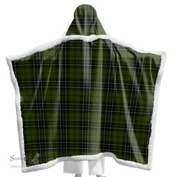 ScotsTee Shop Scottish MacLean Hunting Clan Tartan Sherpa Hooded Blanket Wearable Cuddle Throw Warm Cozy