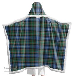 ScotsTee Shop Scottish MacRae Hunting Ancient Clan Tartan Sherpa Hooded Blanket Wearable Cuddle Throw Warm Cozy