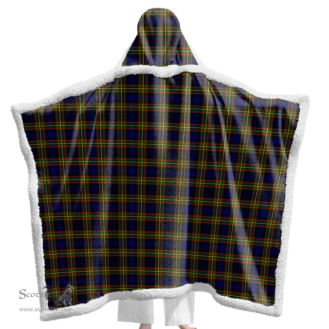 ScotsTee Shop Scottish MacLellan Modern Clan Tartan Sherpa Hooded Blanket Wearable Cuddle Throw Warm Cozy