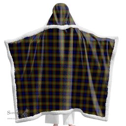 ScotsTee Shop Scottish MacLellan Modern Clan Tartan Sherpa Hooded Blanket Wearable Cuddle Throw Warm Cozy