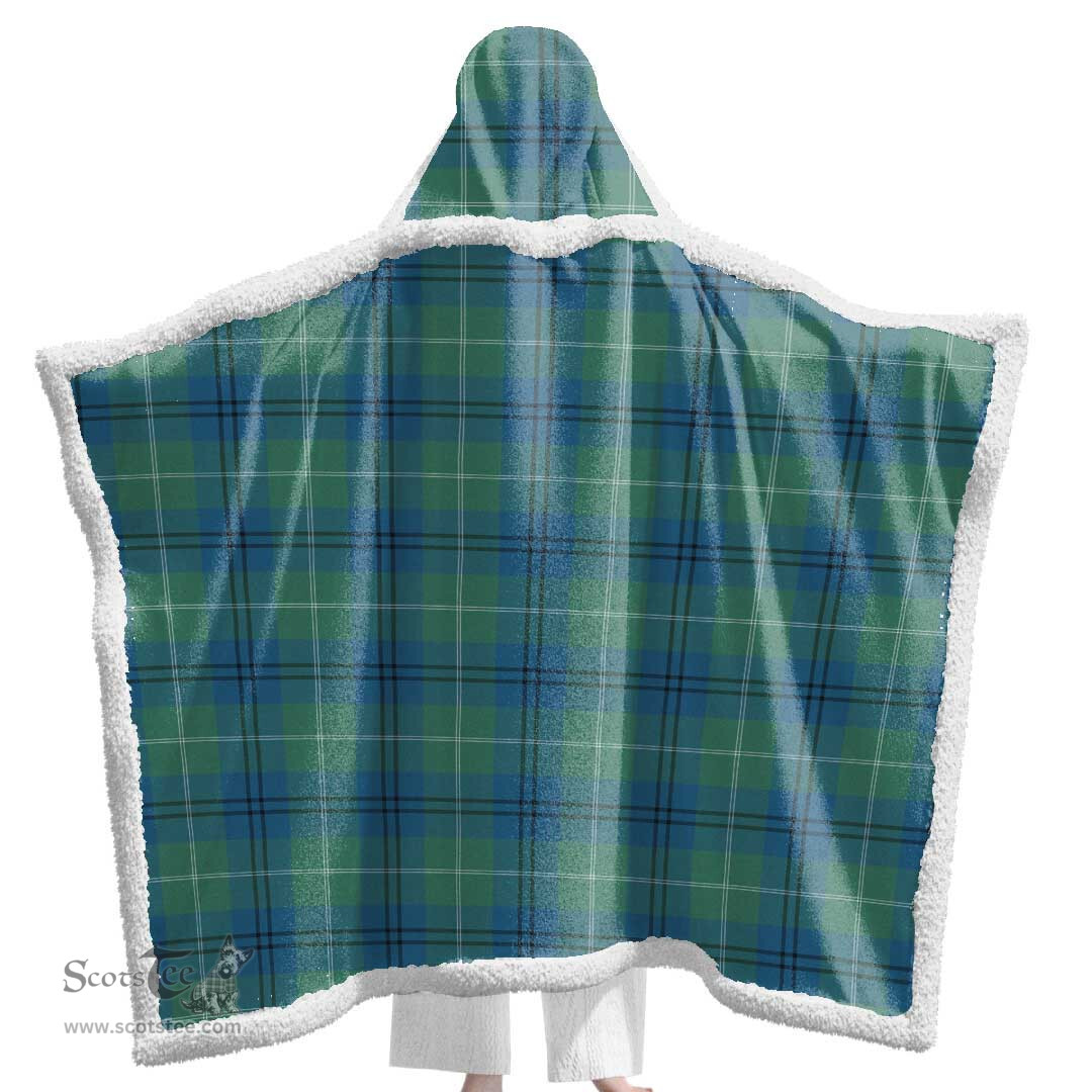 ScotsTee Shop Scottish Oliphant Ancient Clan Tartan Sherpa Hooded Blanket Wearable Cuddle Throw Warm Cozy