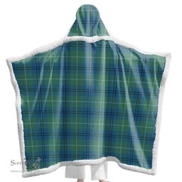 ScotsTee Shop Scottish Oliphant Ancient Clan Tartan Sherpa Hooded Blanket Wearable Cuddle Throw Warm Cozy
