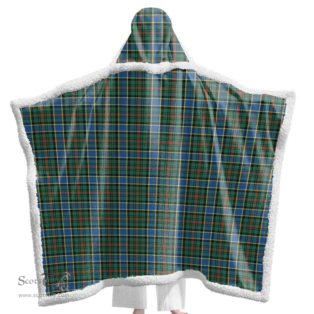 ScotsTee Shop Scottish Ogilvie Hunting Ancient Clan Tartan Sherpa Hooded Blanket Wearable Cuddle Throw Warm Cozy