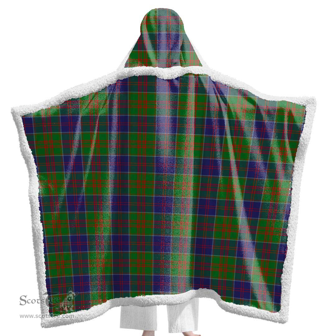 ScotsTee Shop Scottish Stewart of Appin Hunting Modern Clan Tartan Sherpa Hooded Blanket Wearable Cuddle Throw Warm Cozy