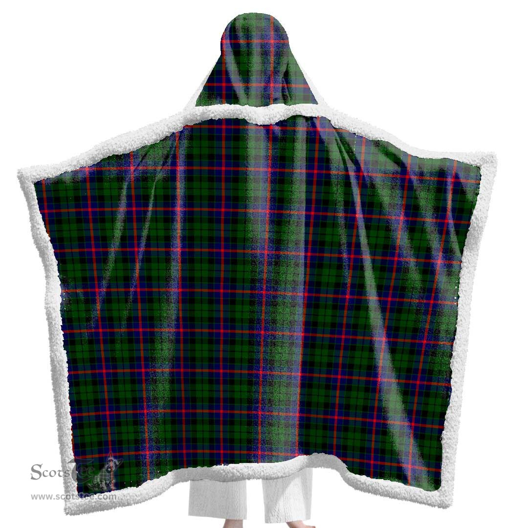 ScotsTee Shop Scottish Morrison Modern Clan Tartan Sherpa Hooded Blanket Wearable Cuddle Throw Warm Cozy