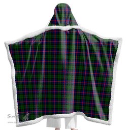 ScotsTee Shop Scottish Morrison Modern Clan Tartan Sherpa Hooded Blanket Wearable Cuddle Throw Warm Cozy