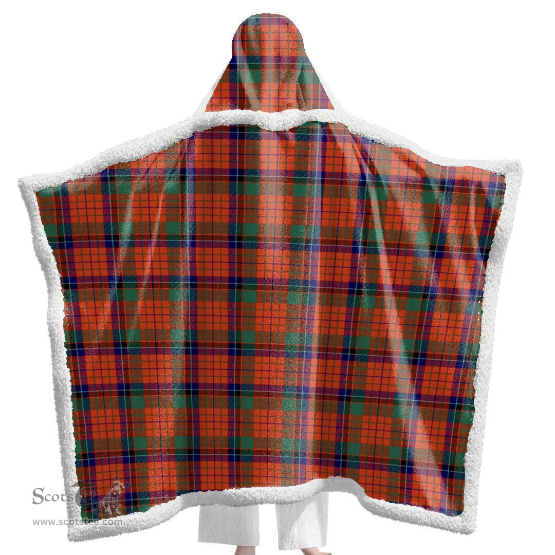 ScotsTee Shop Scottish Nicolson Ancient Clan Tartan Sherpa Hooded Blanket Wearable Cuddle Throw Warm Cozy