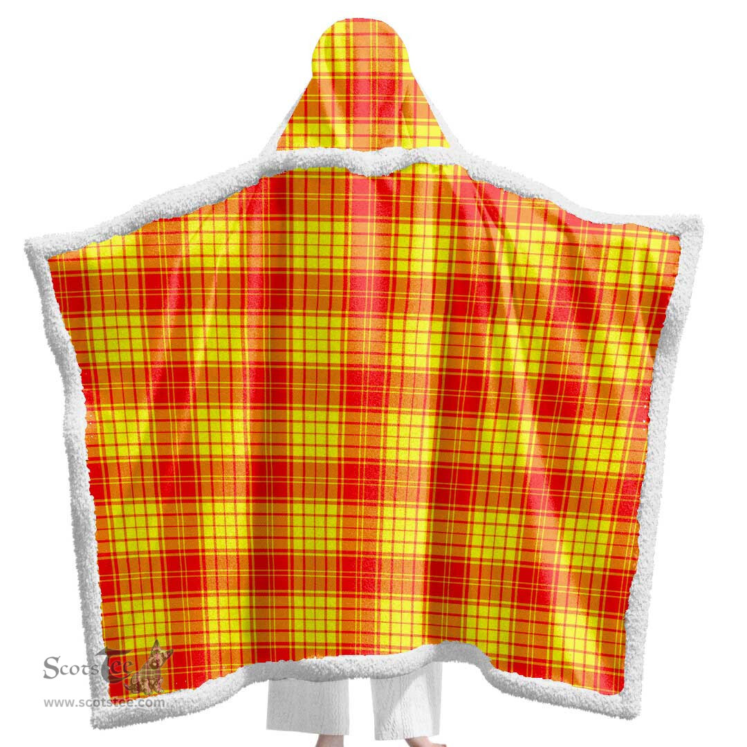 ScotsTee Shop Scottish MacMillan Clan Clan Tartan Sherpa Hooded Blanket Wearable Cuddle Throw Warm Cozy