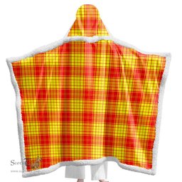 ScotsTee Shop Scottish MacMillan Clan Clan Tartan Sherpa Hooded Blanket Wearable Cuddle Throw Warm Cozy