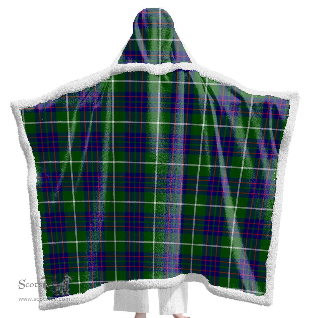 ScotsTee Shop Scottish MacIntyre Hunting Modern Clan Tartan Sherpa Hooded Blanket Wearable Cuddle Throw Warm Cozy