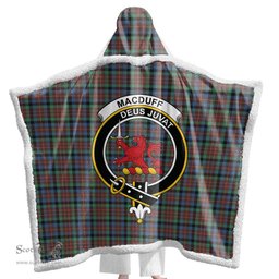 ScotsTee Shop Scottish MacDuff Hunting Ancient Clan Crest Tartan Sherpa Hooded Blanket Wearable Cuddle Throw Warm Cozy