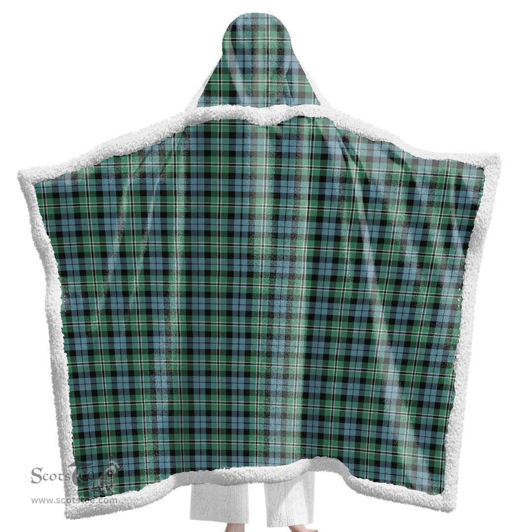 ScotsTee Shop Scottish Melville Clan Tartan Sherpa Hooded Blanket Wearable Cuddle Throw Warm Cozy