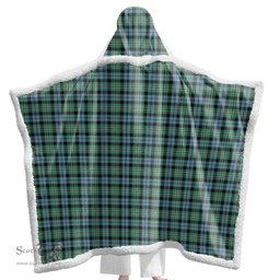 ScotsTee Shop Scottish Melville Clan Tartan Sherpa Hooded Blanket Wearable Cuddle Throw Warm Cozy