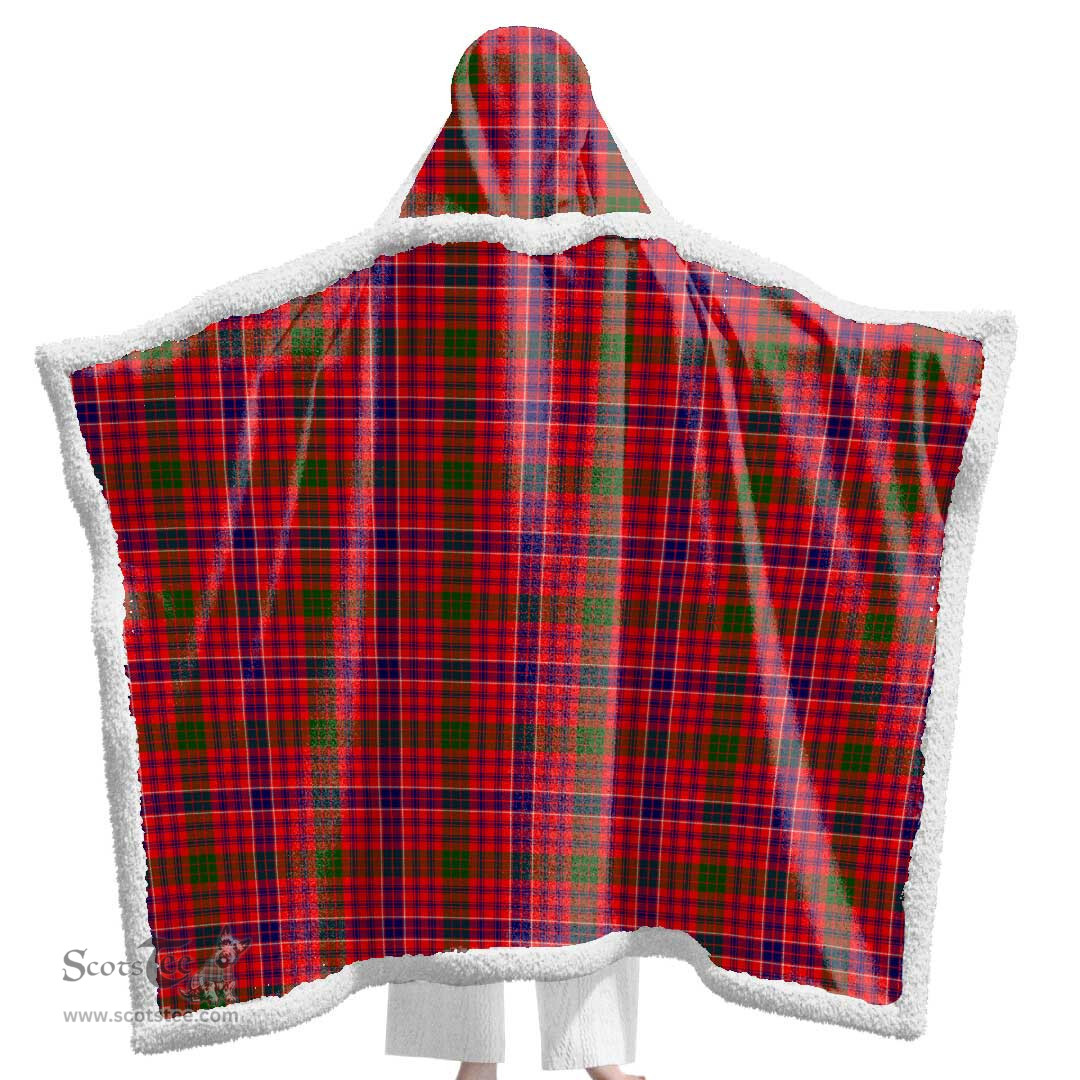 ScotsTee Shop Scottish MacRae Modern Clan Tartan Sherpa Hooded Blanket Wearable Cuddle Throw Warm Cozy