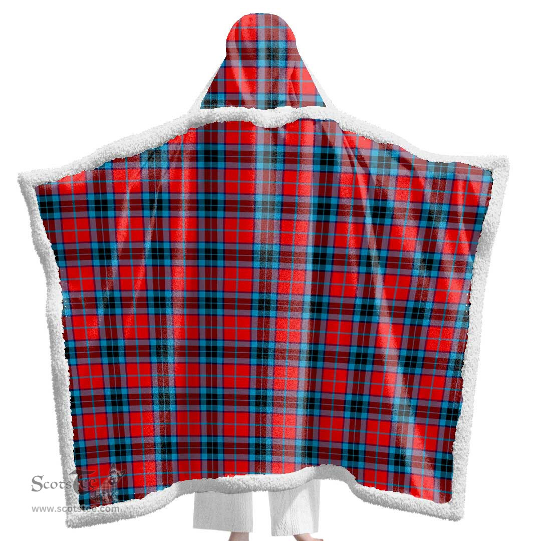ScotsTee Shop Scottish MacTavish Modern Clan Tartan Sherpa Hooded Blanket Wearable Cuddle Throw Warm Cozy