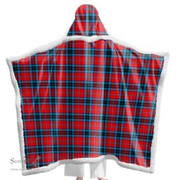 ScotsTee Shop Scottish MacTavish Modern Clan Tartan Sherpa Hooded Blanket Wearable Cuddle Throw Warm Cozy