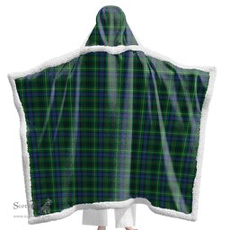 ScotsTee Shop Scottish Stewart Hunting Modern Clan Tartan Sherpa Hooded Blanket Wearable Cuddle Throw Warm Cozy