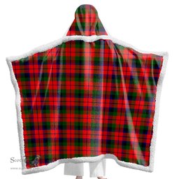 ScotsTee Shop Scottish MacNaughton Modern Clan Tartan Sherpa Hooded Blanket Wearable Cuddle Throw Warm Cozy