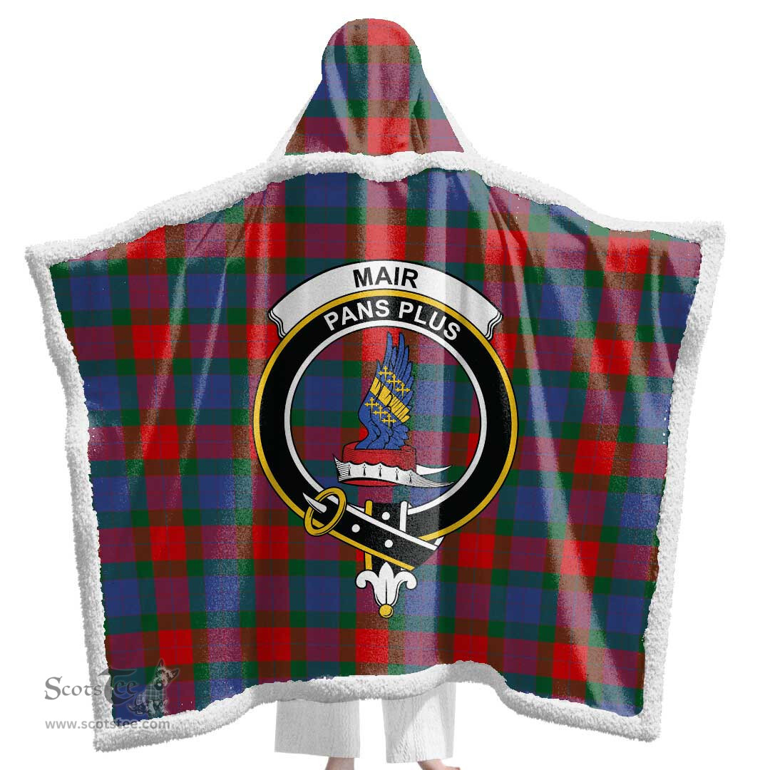 ScotsTee Shop Scottish Mar Clan Crest Tartan Sherpa Hooded Blanket Wearable Cuddle Throw Warm Cozy