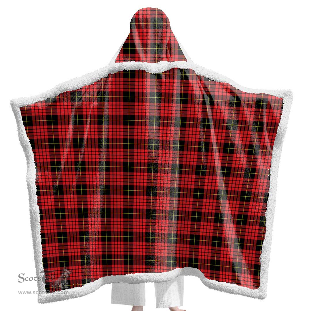 ScotsTee Shop Scottish MacQueen Modern Clan Tartan Sherpa Hooded Blanket Wearable Cuddle Throw Warm Cozy