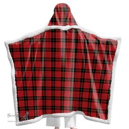 ScotsTee Shop Scottish MacQueen Modern Clan Tartan Sherpa Hooded Blanket Wearable Cuddle Throw Warm Cozy