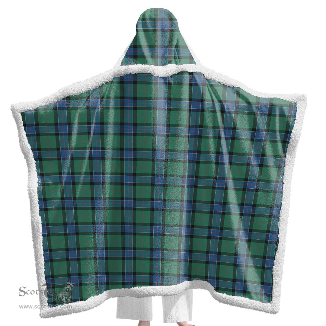 ScotsTee Shop Scottish Sinclair Hunting Ancient Clan Tartan Sherpa Hooded Blanket Wearable Cuddle Throw Warm Cozy