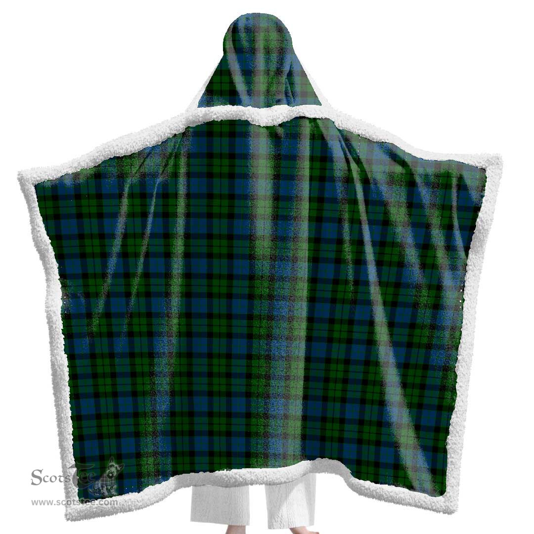 ScotsTee Shop Scottish MacKay Modern Clan Tartan Sherpa Hooded Blanket Wearable Cuddle Throw Warm Cozy