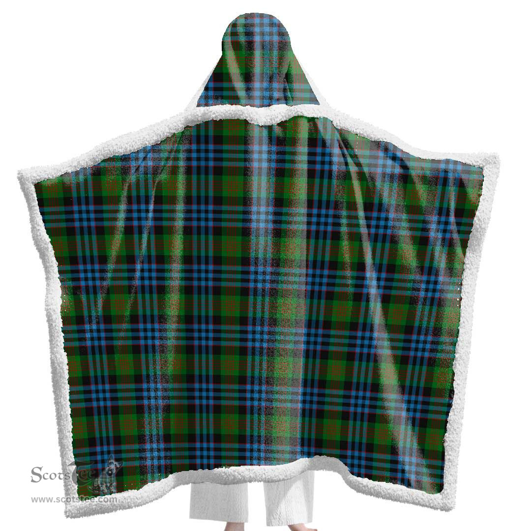 ScotsTee Shop Scottish Newlands of Lauriston Clan Tartan Sherpa Hooded Blanket Wearable Cuddle Throw Warm Cozy