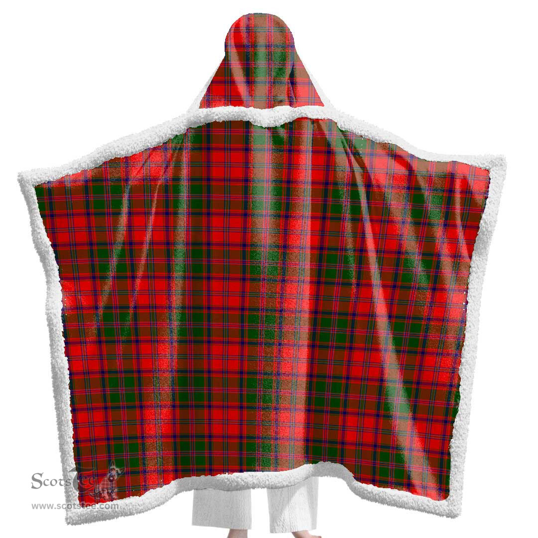 ScotsTee Shop Scottish Stewart of Appin Modern Clan Tartan Sherpa Hooded Blanket Wearable Cuddle Throw Warm Cozy