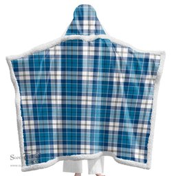 ScotsTee Shop Scottish Roberton Clan Tartan Sherpa Hooded Blanket Wearable Cuddle Throw Warm Cozy
