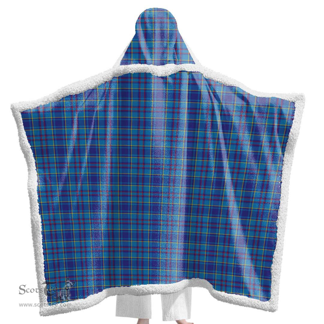 ScotsTee Shop Scottish Mercer Modern Clan Tartan Sherpa Hooded Blanket Wearable Cuddle Throw Warm Cozy
