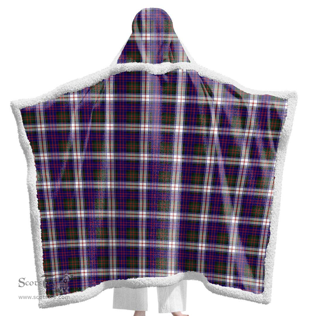 ScotsTee Shop Scottish MacDonald Dress Modern Clan Tartan Sherpa Hooded Blanket Wearable Cuddle Throw Warm Cozy