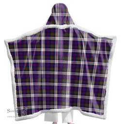 ScotsTee Shop Scottish MacDonald Dress Modern Clan Tartan Sherpa Hooded Blanket Wearable Cuddle Throw Warm Cozy