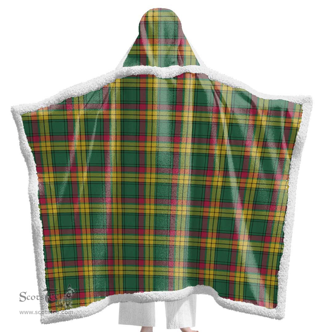 ScotsTee Shop Scottish MacMillan Old Ancient Clan Tartan Sherpa Hooded Blanket Wearable Cuddle Throw Warm Cozy